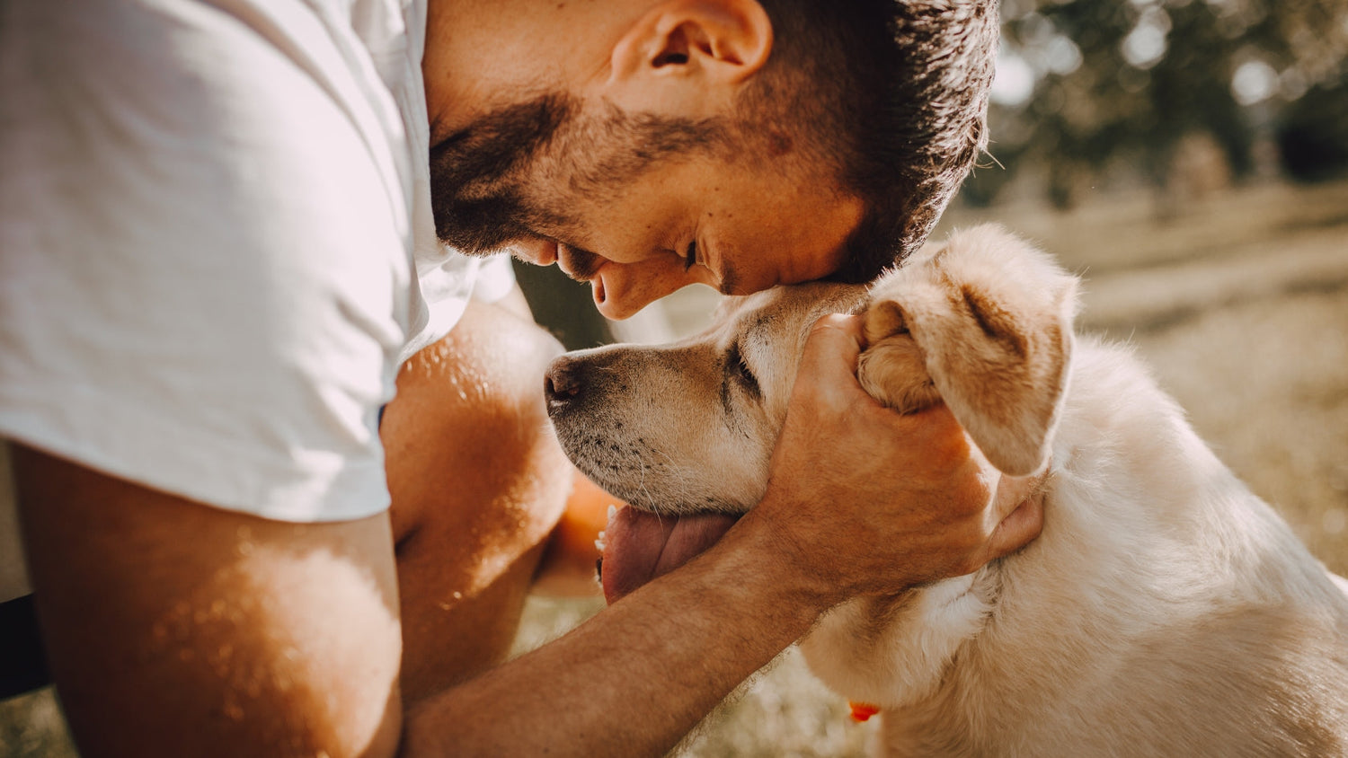 man with his dog