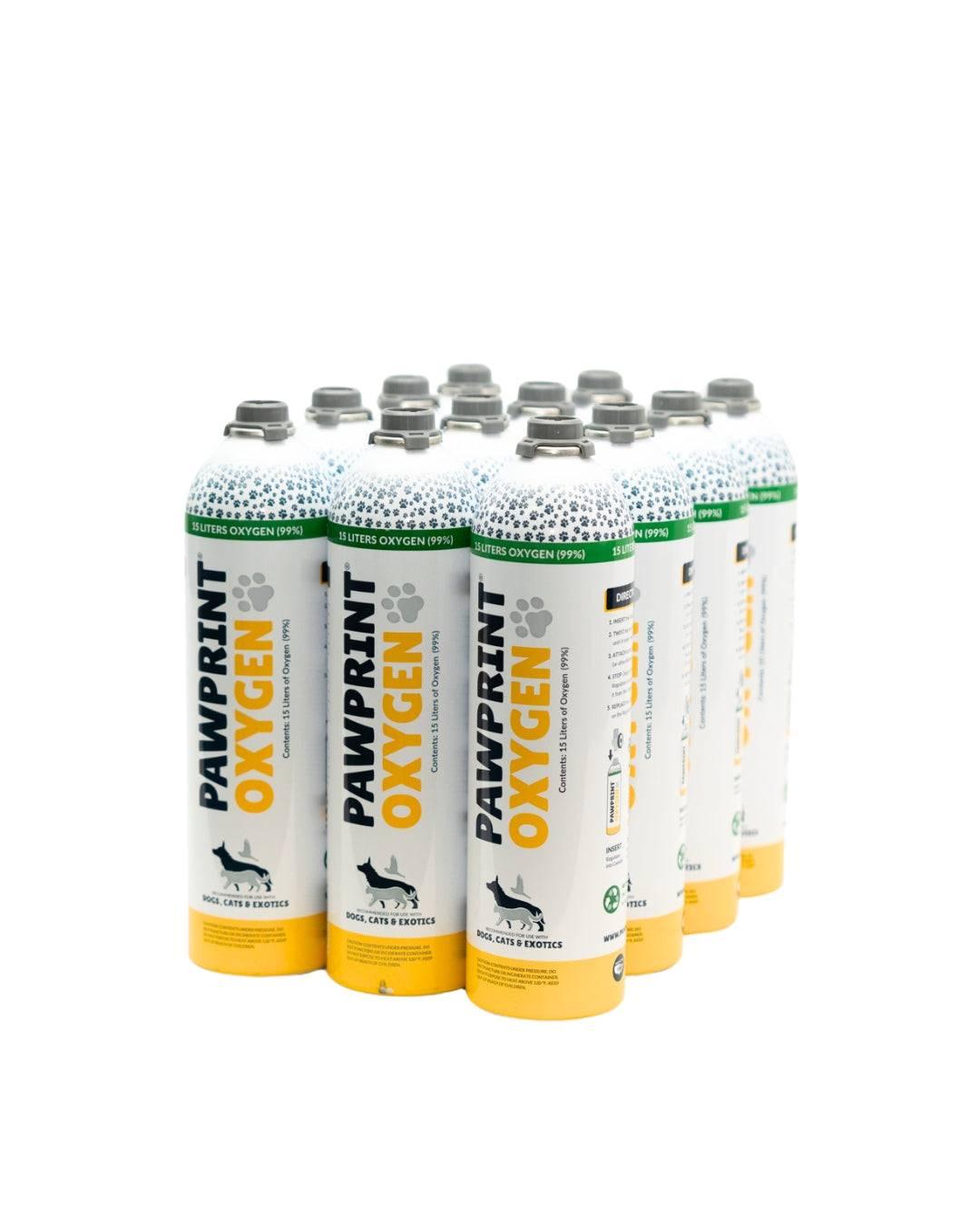 12 Pack of Pet Oxygen Canister - 15 Liter each