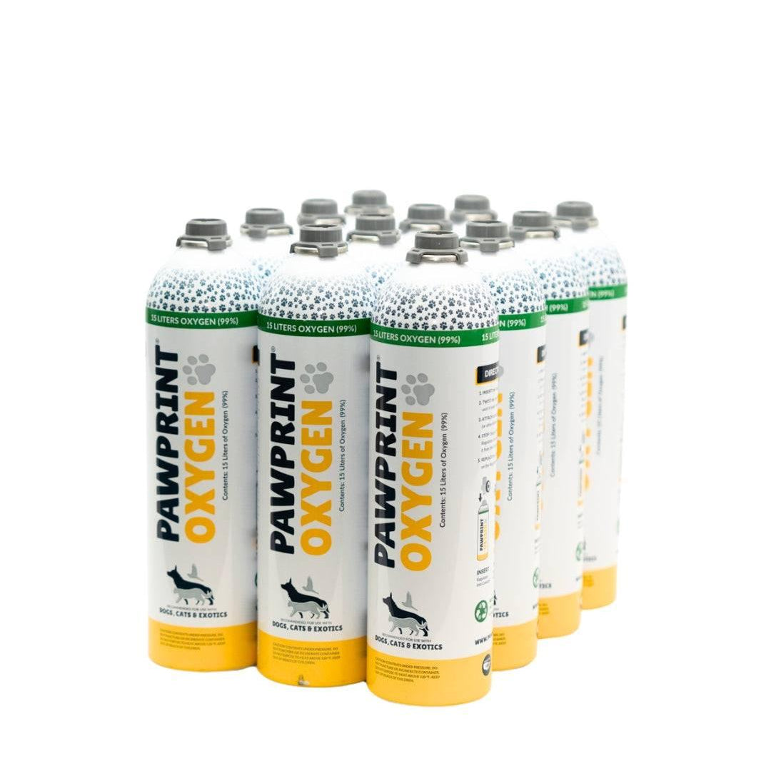 12 Pack of Pet Oxygen Canister - 15 Liter each