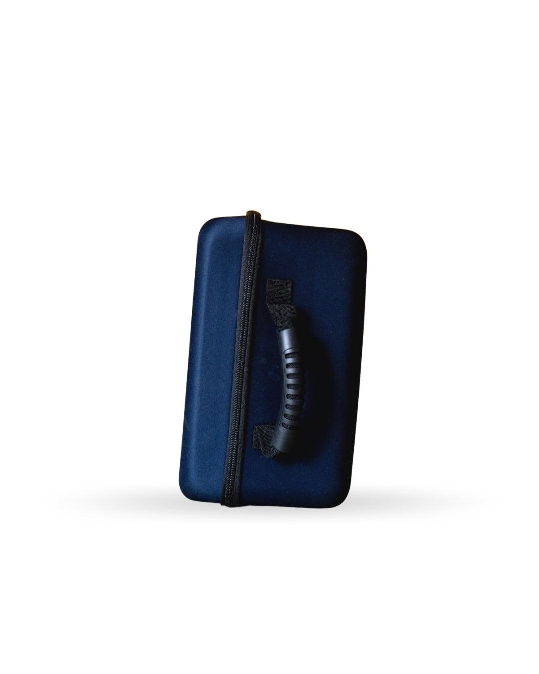 side view including handle of EVA travel case for pet oxygen