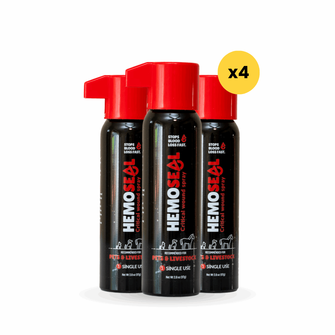 12 pack of HemoSEAL Critical Pet Wound Spray