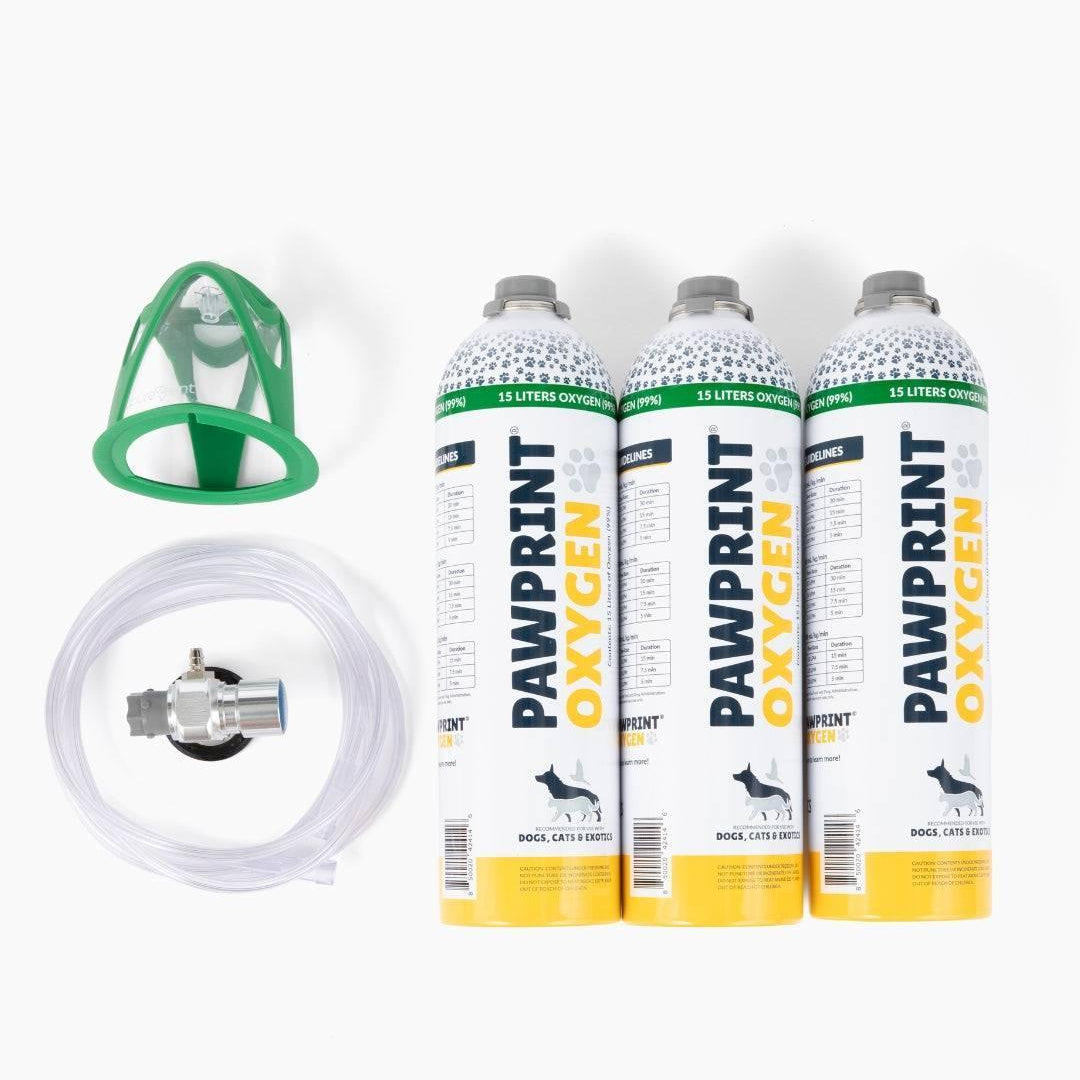 all the components in a dog rescue oxygen kit