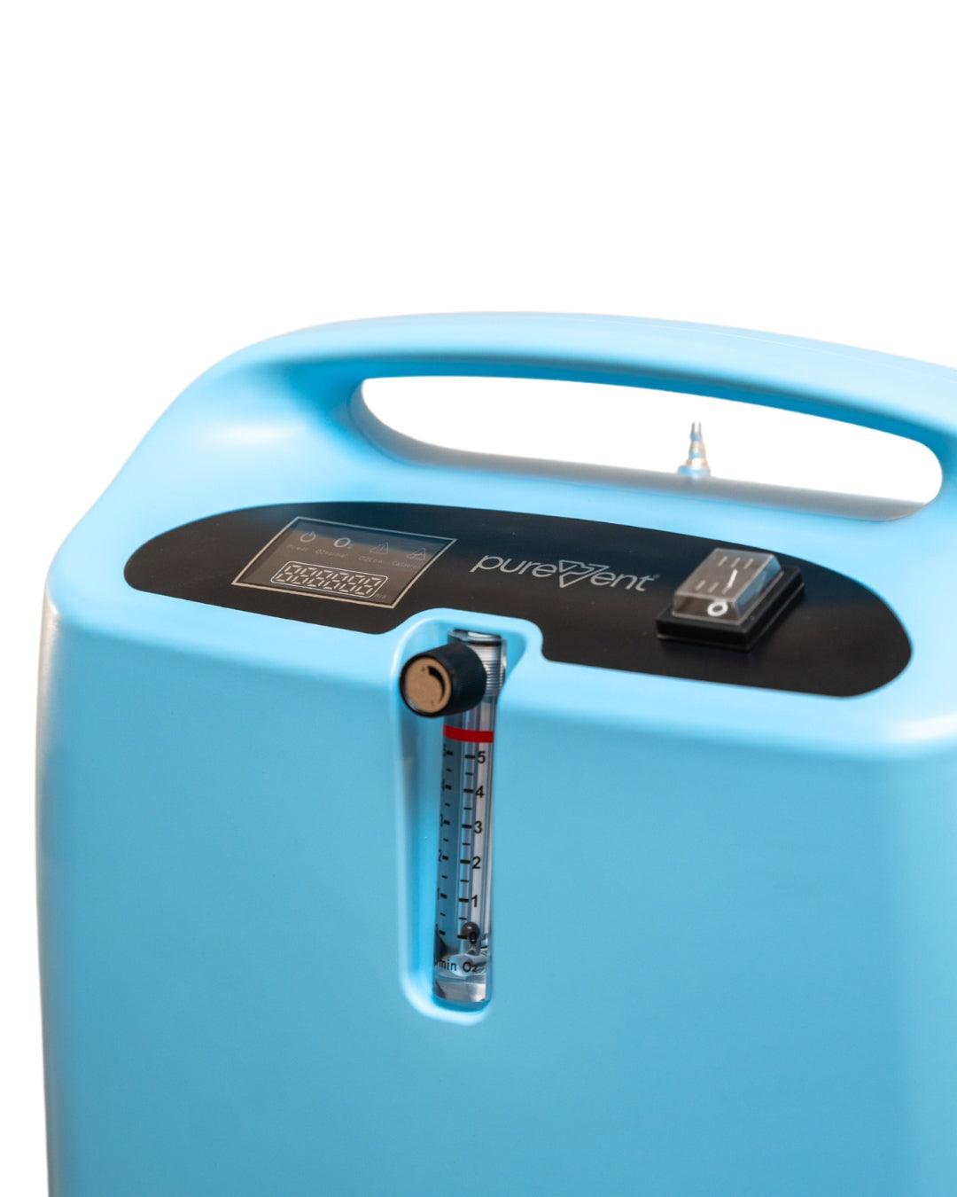 top side view of PureVent 5L pet oxygen concentrator