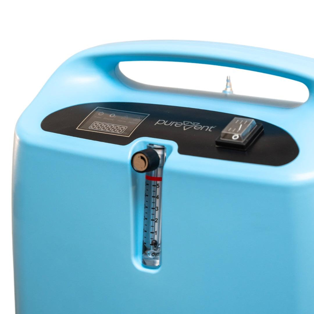 top side view of PureVent 5L pet oxygen concentrator