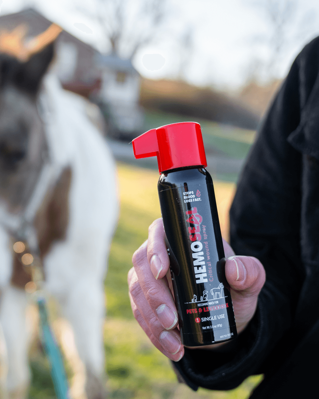 rapid blood-clotting spray for livestock