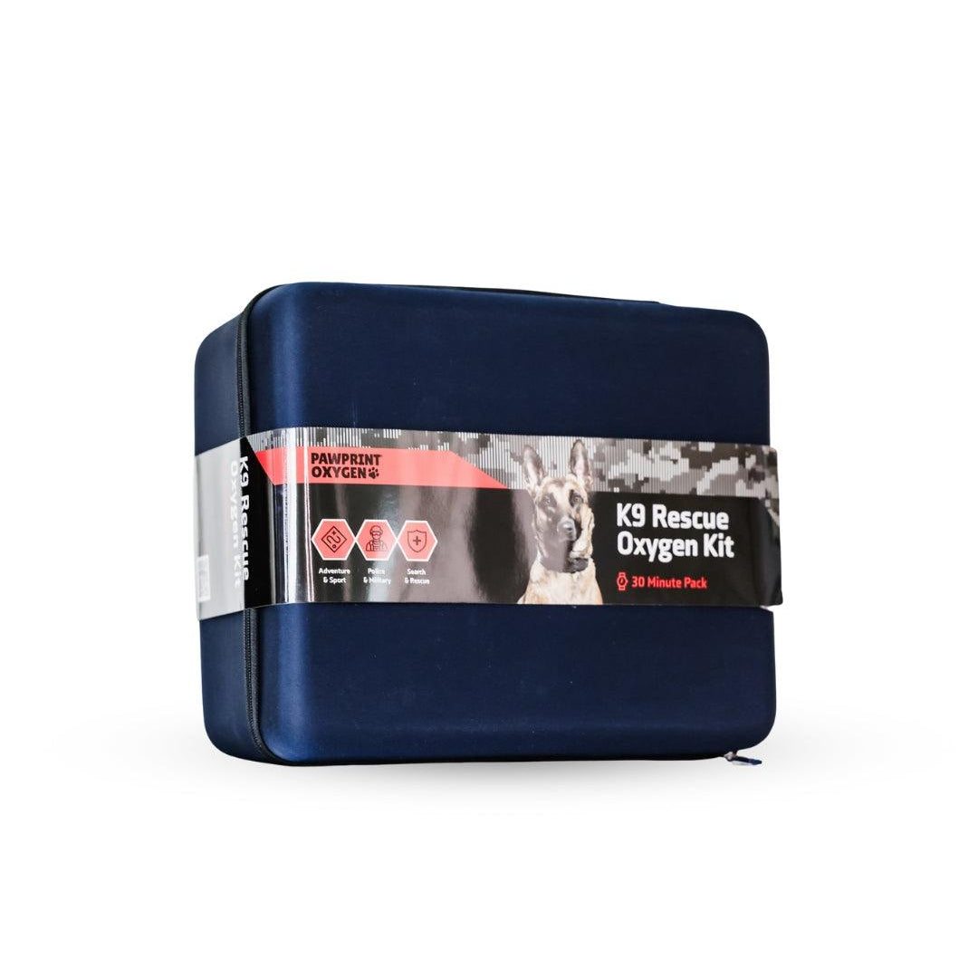 Dog first aid kit on white background