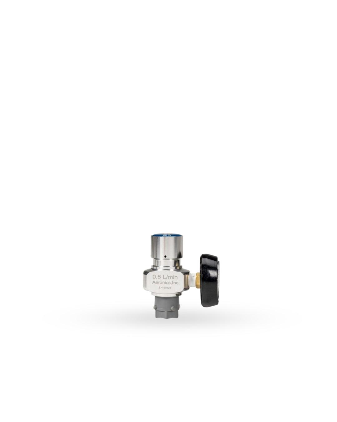 side of 0.5 L/min Aeronics oxygen flow rate regulator