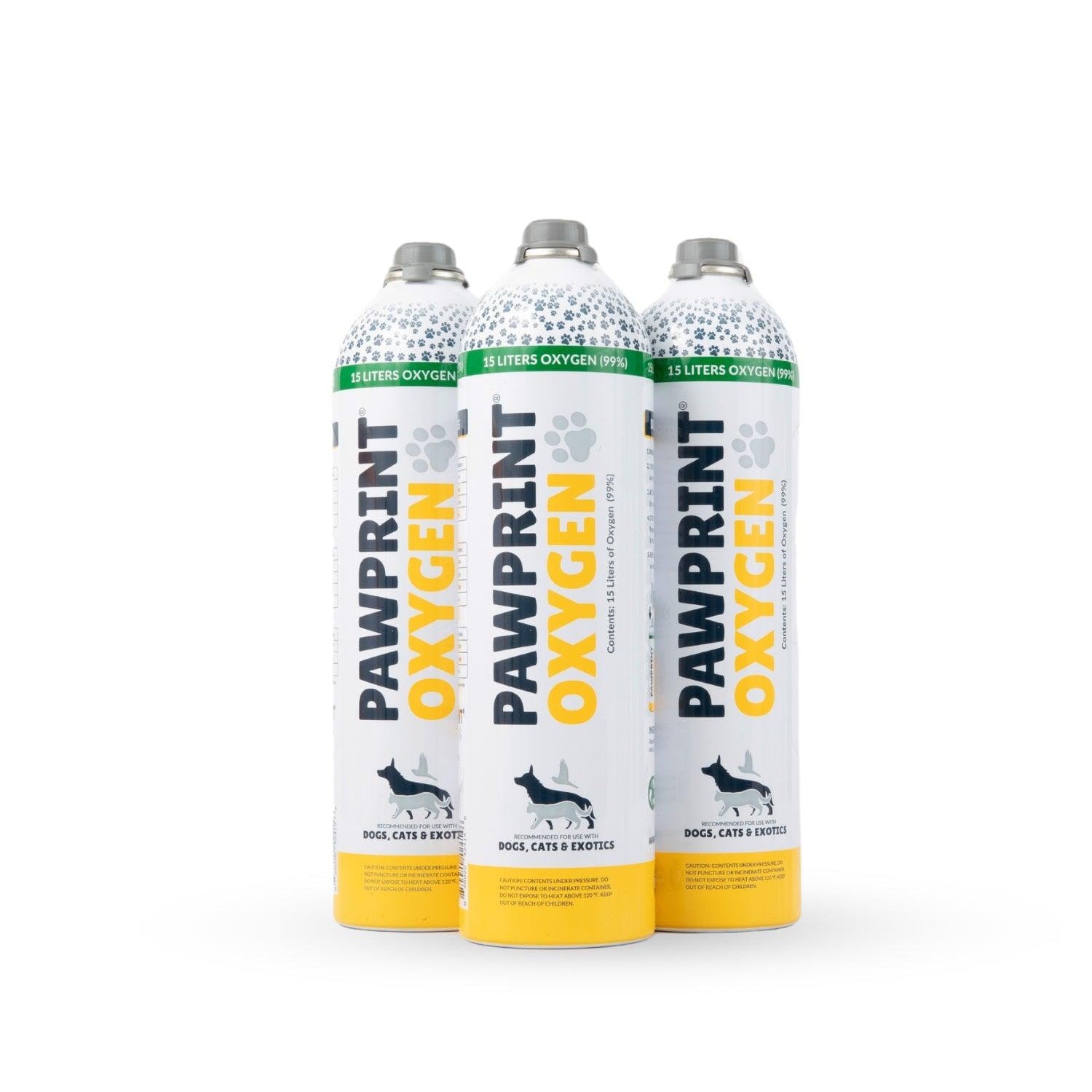 3 pack of 15L portable oxygen canisters for pets