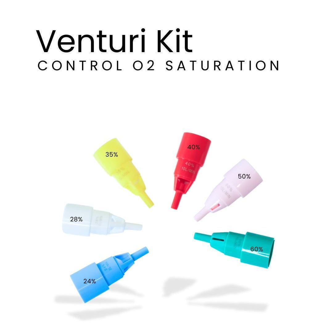 6 venturi pieces for oxygen saturation levels