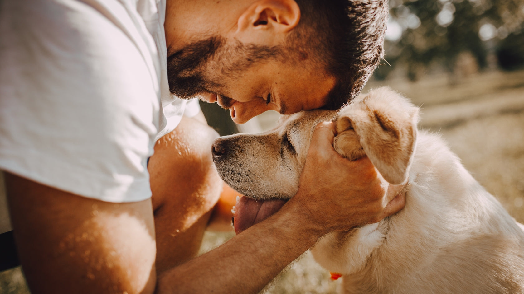 man with his dog