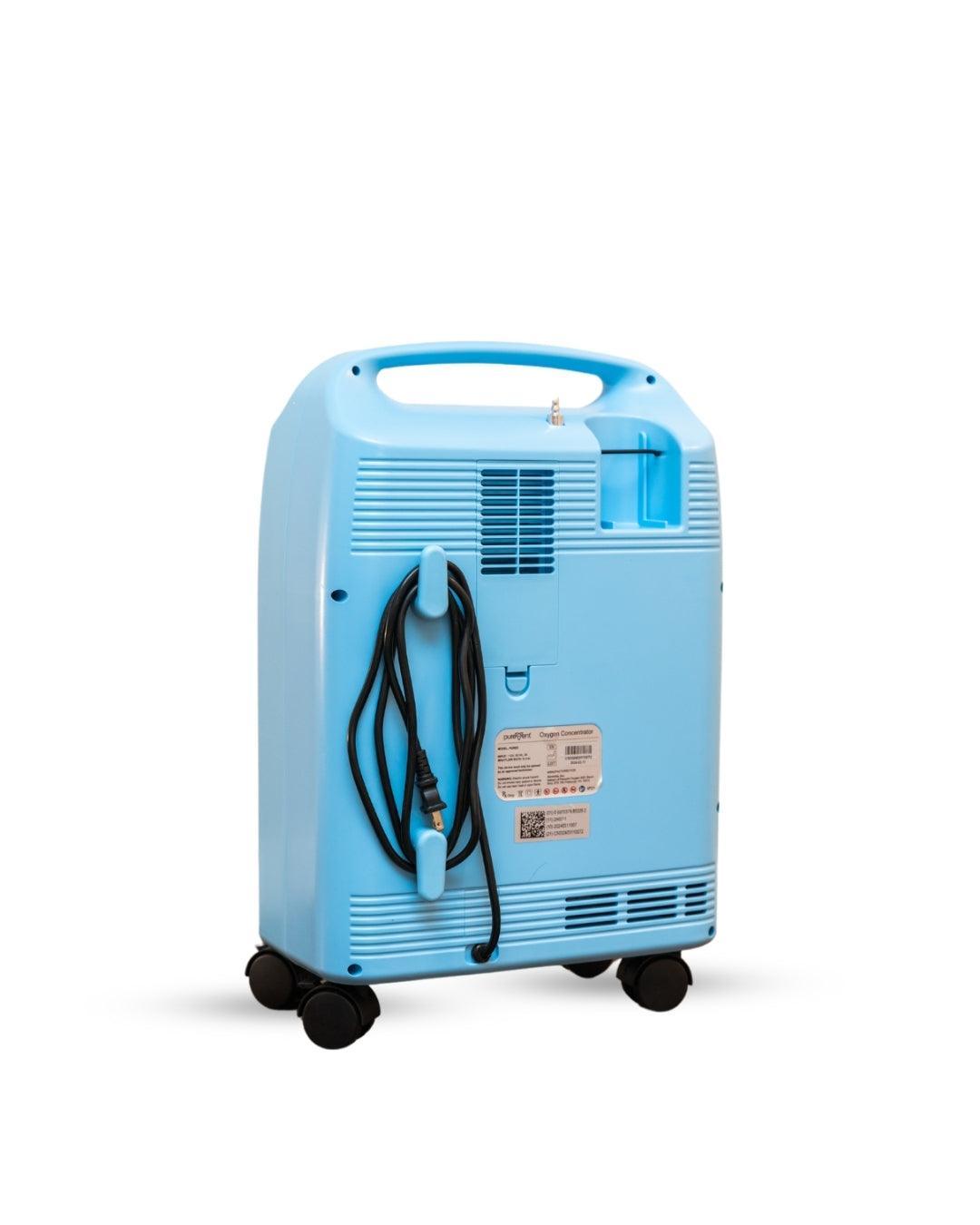 back of PureVent 5L pet oxygen concentrator