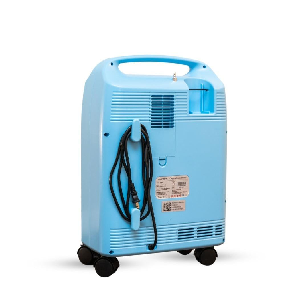back of PureVent 5L pet oxygen concentrator