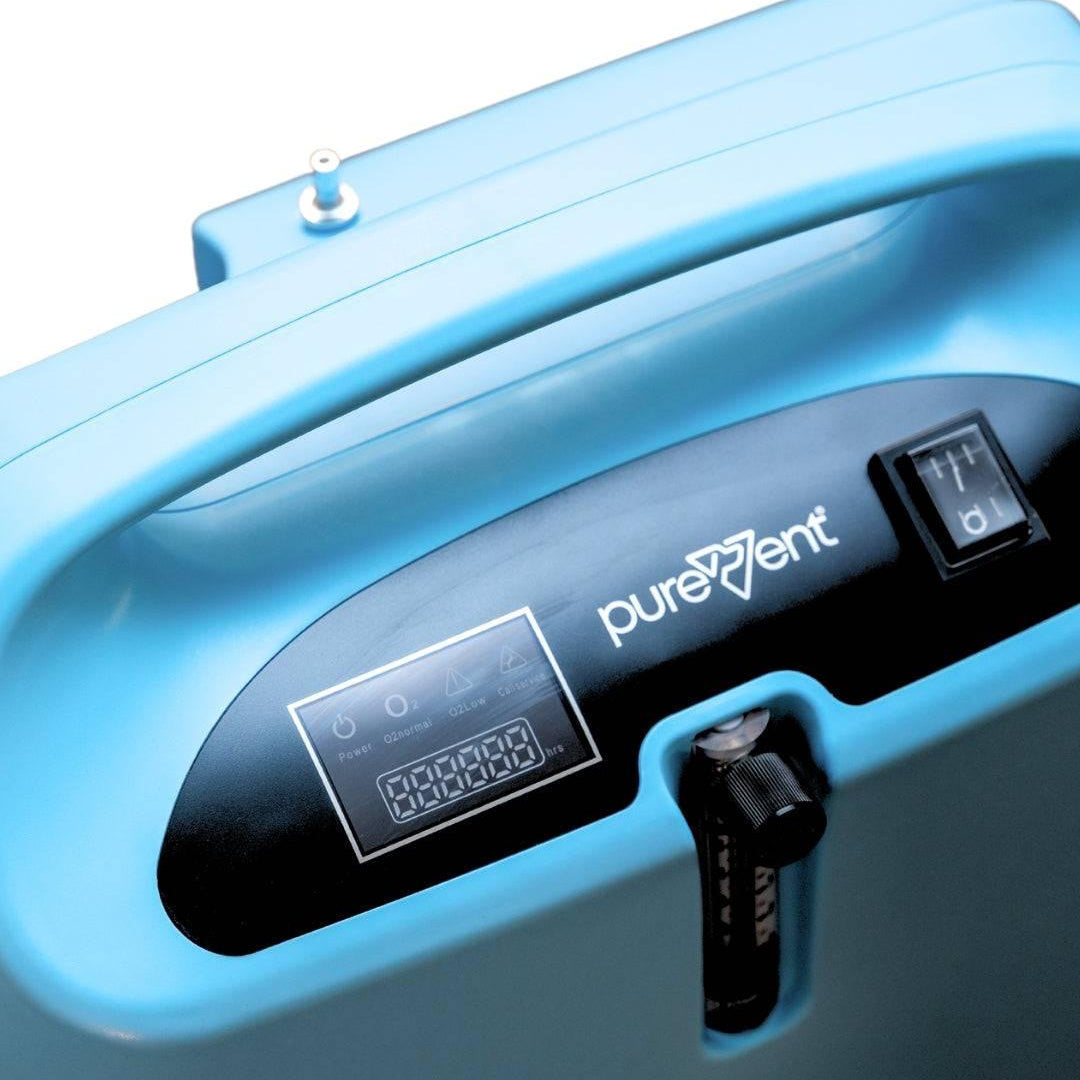 setting options on PureVent 5L pet oxygen concentrator