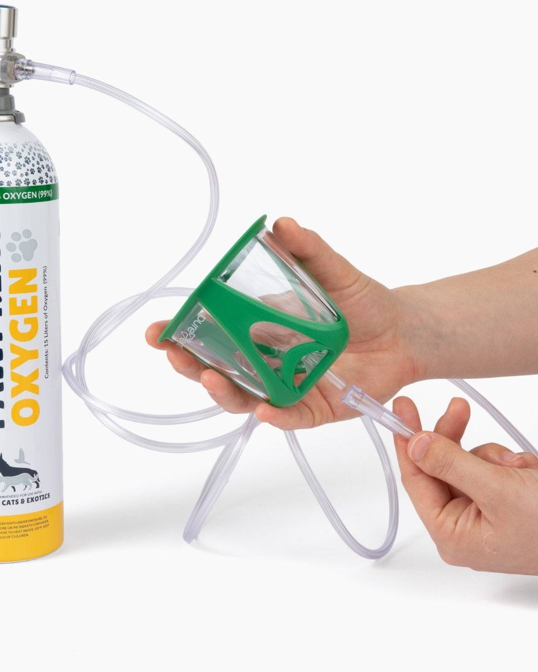 adding oxygen tubing to PureVent Pet Oxygen Mask