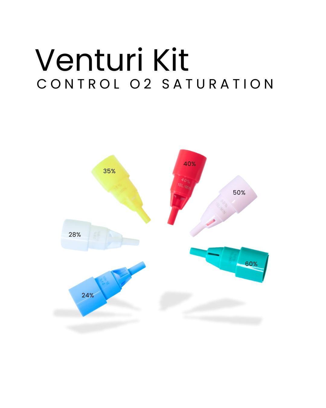 6 venturi pieces for oxygen saturation levels